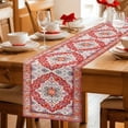 thumbnail image 3 of Bohemia Red Turkish Pattern Table Runner, Retro Ethnic Style Cotton Linen Kitchen Table Decoration Washable Dining Tabletop Runners for Home Party Decor 13x36 Inches, 3 of 9
