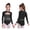 Black, variant on Girls Glitter Rhythmic Gymnastics Long Sleeve Ballet Dance Leotard with Back Zipper Ballroom Dancewear Black 16