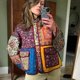 thumbnail image 2 of La moda del cuello de las mujeres imprimió el top de las mujeres de la chaqueta del algodón de la chaqueta de algodón, 2 of 5