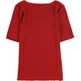 thumbnail image 2 of Nautica Womens Animal Print Ruffle Knit Blouse, Red, X-Large, 2 of 2