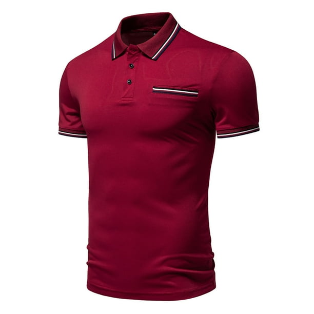pstuiky Camisas de vestir de manga corta para hombre, Camisa tipo blusa de manga corta con cuello vuelto y estampado informal para hombre camisetas de hombre xl