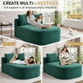thumbnail image 4 of Muumblus 67.5" Oversized Chaise Lounge Indoor Furniture, No Assembly Boneless Cloud Couch, Deep Seat Corduroy Sleeper Sofa Bed for Living Room, Green, 4 of 10