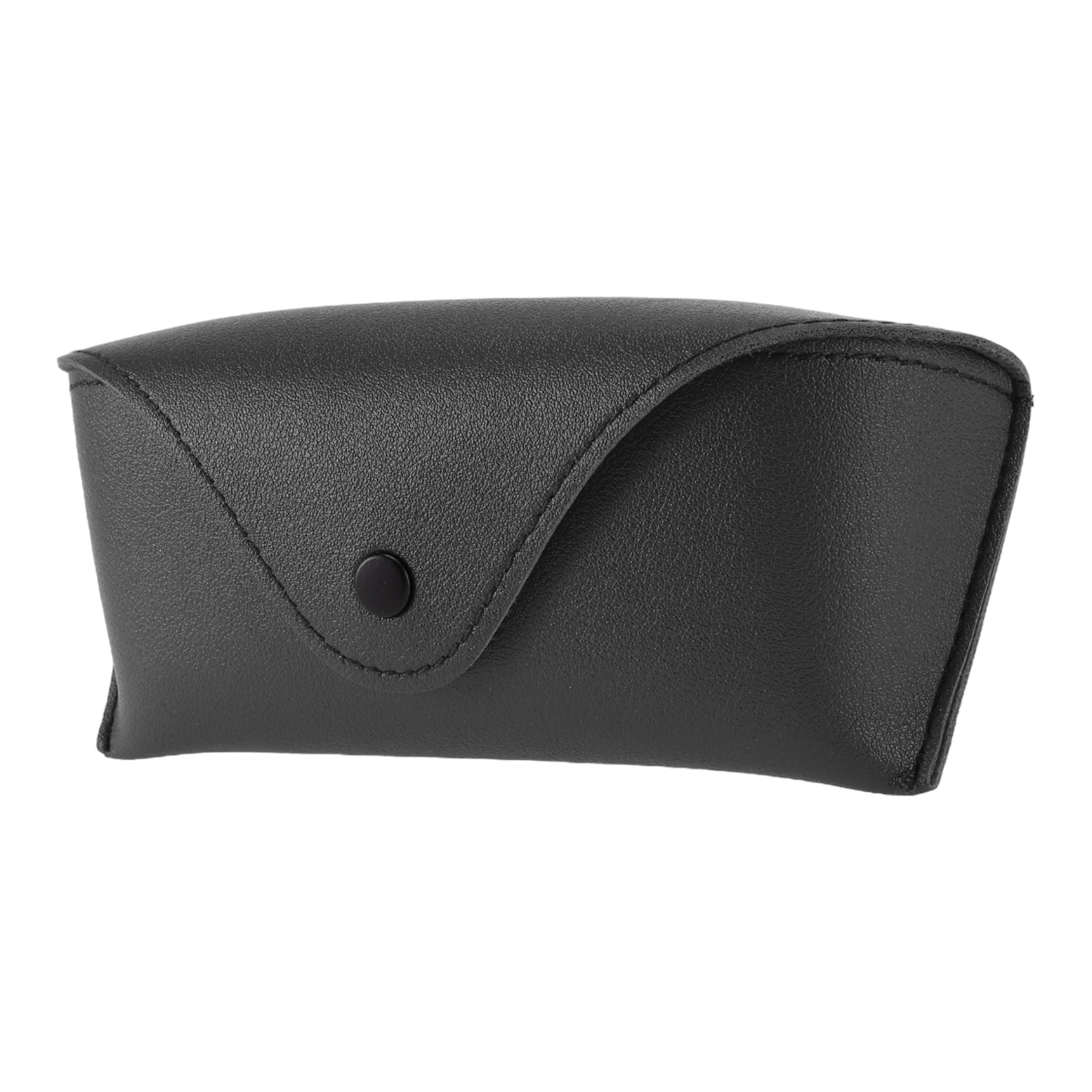 Unique Bargains Snap Button Eyeglasses Case Portable Eyeglasses Storage Black