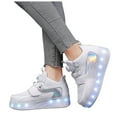 thumbnail image 4 of Espadrilles pour Garçons Chaussures pour Enfants Espadrilles à Semelles Épaisses avec Roues Chaussures Légères à la Mode Espadrilles à Roulettes Rechargeables par USB (Blanc, 13-13,5 Ans), 4 of 8
