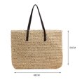 thumbnail image 2 of Bolso de playa de paja Bolsos de hombro tejidos de ratán de gran capacidad Bolsos Beige, 2 of 6