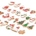 thumbnail image 4 of Christmas Charms Collection, 30 Pieces Gold Plated Enamel Christmas Tree Santa Claus Snowflake Socks Charm Metal Pendant for DIY Jewelry Making Necklace Bracelet Earring, 4 of 7