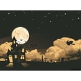 thumbnail image 1 of EREHome Polyester Fabric 7x5ft Halloween Photography Backdrop Black Castle Bat Witch Photo Background, 1 of 1