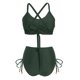 thumbnail image 3 of Conjunto de Bikini de Cintura Alta para las Mujeres Control Del Estómago Crisscross Corbata de Cuerda de Dos Piezas Traje de Baño con Almohadillas de Sujetador Extraíbles, Traje de Baño Sexy para la P, 3 of 5