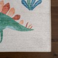 thumbnail image 4 of Kayleigh Tapis Dinosaure Lavable Anti-Déversement pour Enfants Blanc Multicolore, 4 of 9
