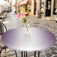 thumbnail image 3 of Ombre White Purplek Elastic Fitted Round Table Cover Gradient Color Waterproof Outdoor Tablecloth for Holiday Party, Picnic, Patio & Dining Fits Tables Up to 45"-54", 3 of 8