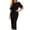 X422 Black, variant on Bysome Women Dress Solid Color Short Sleeve Boat Neck Waist Cinching Dresses Summer Casual Women Dresses Size L Black