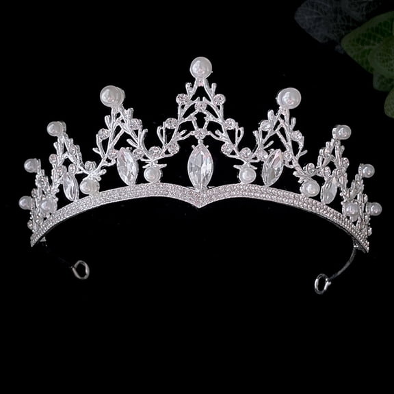 WHAMVOX  Tiaras for Girls Large Rhinestone Crown Miss Bride
