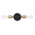 thumbnail image 1 of Alexandria 2-Light Reversible Vanity Light, Matte Black, Matte Brass Accent Socket, 1 of 8