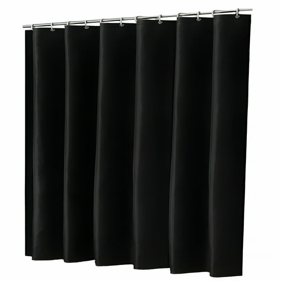 AUQ Solid Waterproof Mildew Resistant Fabric Shower Curtain Liner,Shower Liner Mold and Mildew Resistant,Shower Curtain Liner Fabric,Black Shower Curtain,70"X70"