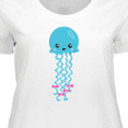 thumbnail image 4 of Inktastic Cute Jellyfish, Little Jellyfish, Blue Jellyfish Women's Plus Size T-Shirt, 4 of 5