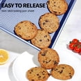 thumbnail image 2 of Baking Sheet Set Of 3  Cookie Sheets For With Square Texture Pattern Thicker Carbon Steel Non-stick Pan Half/quarter/jelly Roll Pans Tray Oven-blue, 2 of 8