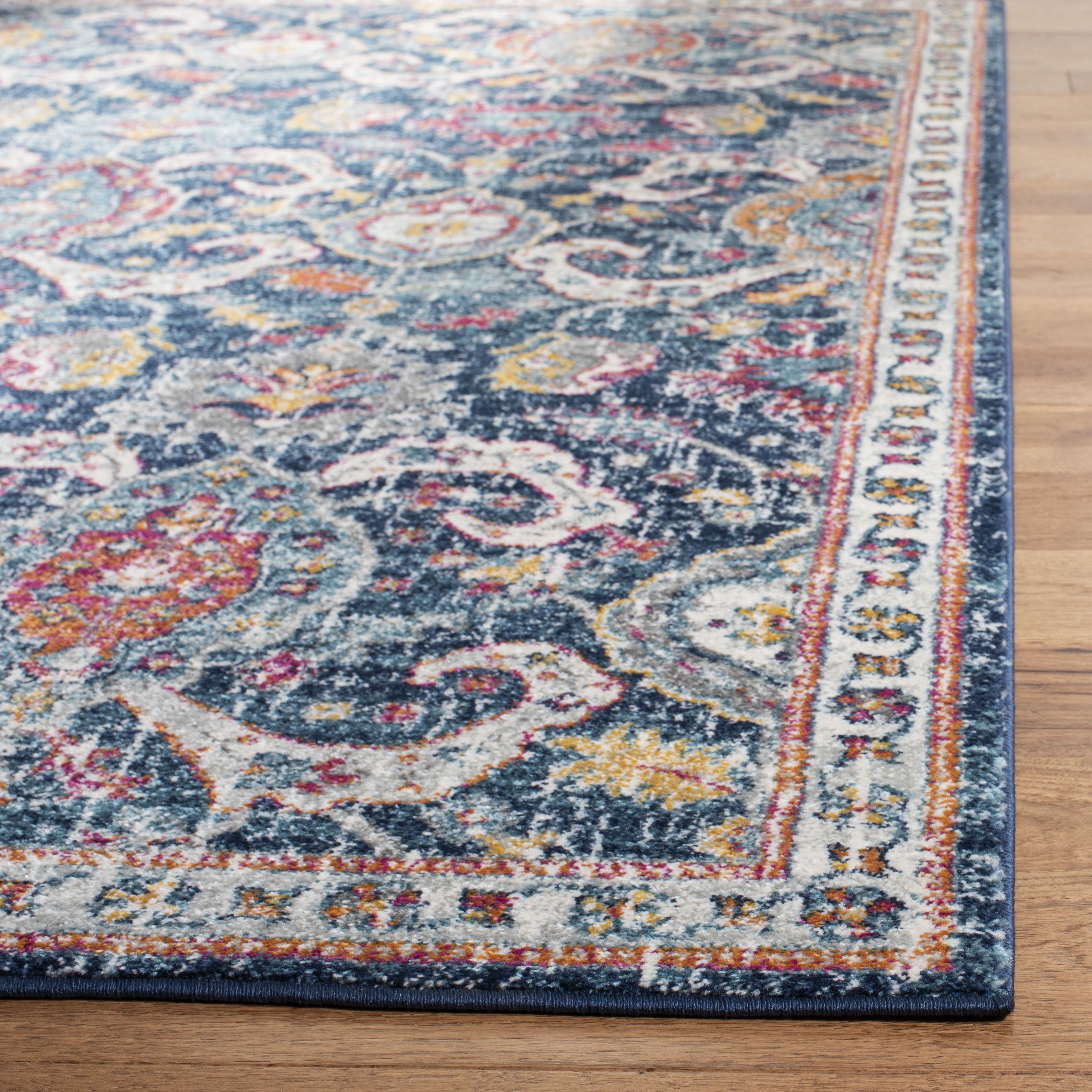 SAFAVIEH Evoke Lagrange Oriental Area Rug, Navy/Fuchsia, 9' x 12'