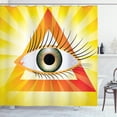 thumbnail image 1 of Ambesonne Eye Shower Curtain, Powerful Sight Triangle, 69"Wx75"L, Yellow Orange Green, 1 of 3