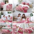 thumbnail image 5 of Pink Gradient Marble Bedding Duvet Cover Set Twin Size 4 Pieces Gold Foil Modern Abstract Bedding Set with Zipper Closure, 1 Comforter Cover 68x86 Inches 1 Flat Sheet & 2 Pillow Cases, 5 of 7
