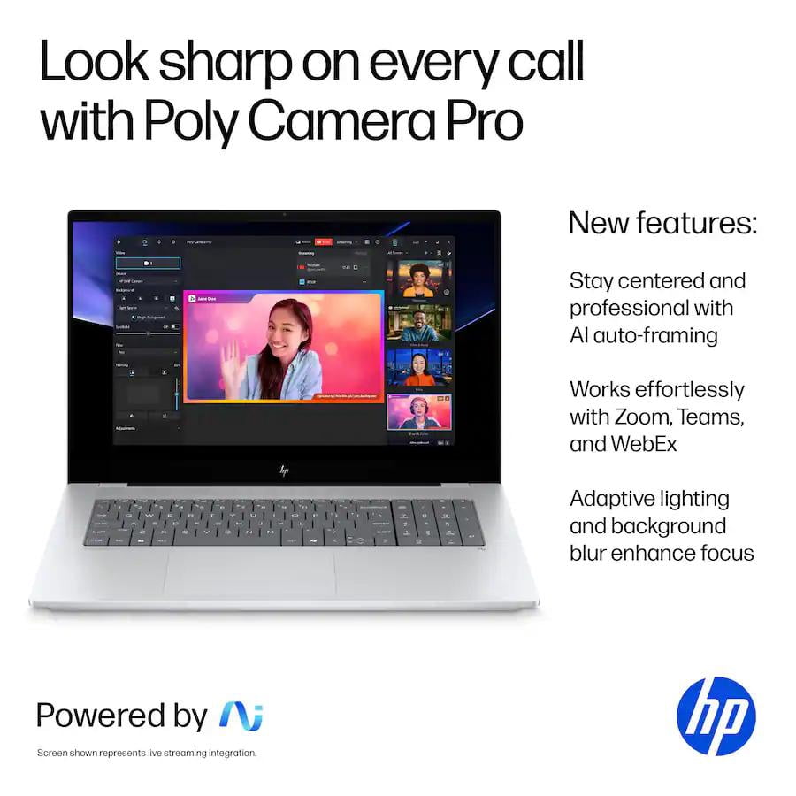 HP - OmniBook X - Copilot+ PC - 17.3" Full HD Touch-Screen Laptop - Intel Core Ultra 7 258V 2024 - 32GB Memory - 2TB SSD - Glacier Silver