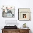 thumbnail image 3 of Modern Metal Wire Wall Mounted Vinyl Records Storage Racks Hanging LP Record Holders Floating Album Cover Display Shelves Set of (Brass), 3 of 7