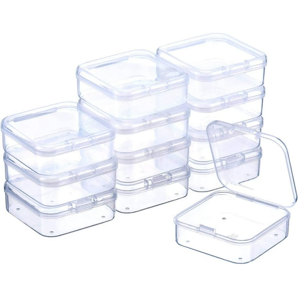 Clear Plastic Bead Storage Box with Hinged Lid for Beads and More