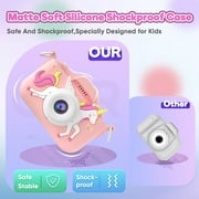 Seckton Upgrade Kids Digital Camera with Cute Silicone Cover, Toy Cameras for Girls Age 3-10 Christmas Birthday Gifts-Pink