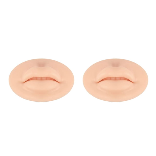 Qarigey Nude Open Mouth Lips 3D Practice Experienced Lip Template Eyebrow Eyelash Beginner Coloring Double-sided Skin Microblading Color de piel 2piezas Qarigey CBP494990