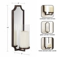 thumbnail image 5 of Kate and Laurel Ciel Glam Mirrored Wall Sconce, 6 x 5 x 16, Bronze, Modern Scalloped Candle Holder with Removable Glass Cylinder and Mirror for Bathroom or Bedroom Wall Decor, 5 of 9