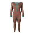 thumbnail image 4 of KANG Cozy Winter Print Pajamas Long Sleeve Loungewear Jumpsuit For Holiday Season Homewear Soft Romper Sleepwear Comfortable Nightwear Outfit GN1 S, 4 of 5