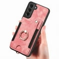 thumbnail image 5 of Allytech Galaxy S21 Case Wallet, RFID Blocking Multiple Cards Slots Ring Holder Stand Shockproof Protective Hand Wrist Wallet Case Cover for Samsung Galaxy S21 - Pink, 5 of 13