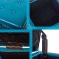 thumbnail image 5 of H&B Luxuries Tufted Leather Square Flip Top Storage Ottoman Cube Foot Rest, Blue ST-SOPUNVY4, 5 of 7
