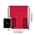 thumbnail image 3 of WANDF Drawstring Bag for  Women Drawstring Backpack with Mesh Pockets,Waterproof Sports Gym Bag,Large Athletic Sackpack for Beach,Swimming, Basketball,Soccer(Red), 3 of 9