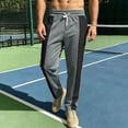 thumbnail image 5 of HOMADLES Mens Elastic Waist Casual Pants Loose Fit Color Blocking Sports Pants Side Pocket Outdoor Athletic Pants Dark Gray Size S, 5 of 9