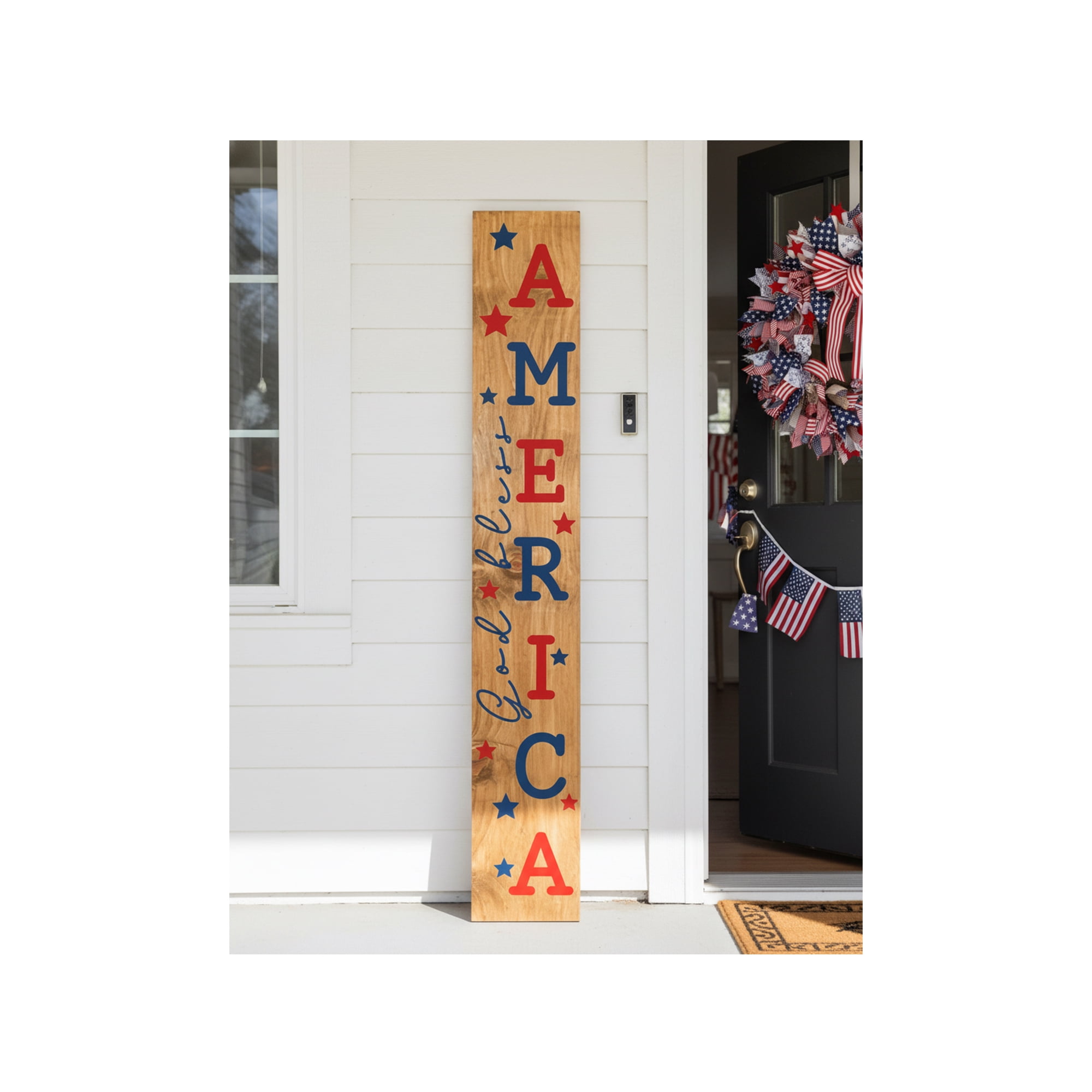 Calloway Mills 118834707 God Bless America Porch leaner, 47" x 07"