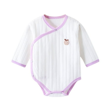 

Lovskoo Infant Baby Boy Girl Clothes Fall and Winter Warm Jumpsuits for 0-18 Months Old Quilted Clothes Long Sleeve Onesie Purple