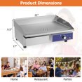 thumbnail image 3 of Costway 22" Commercial Electric Griddle 110V 2000W Flat Top Countertop Grill 122℉-572℉, 3 of 10