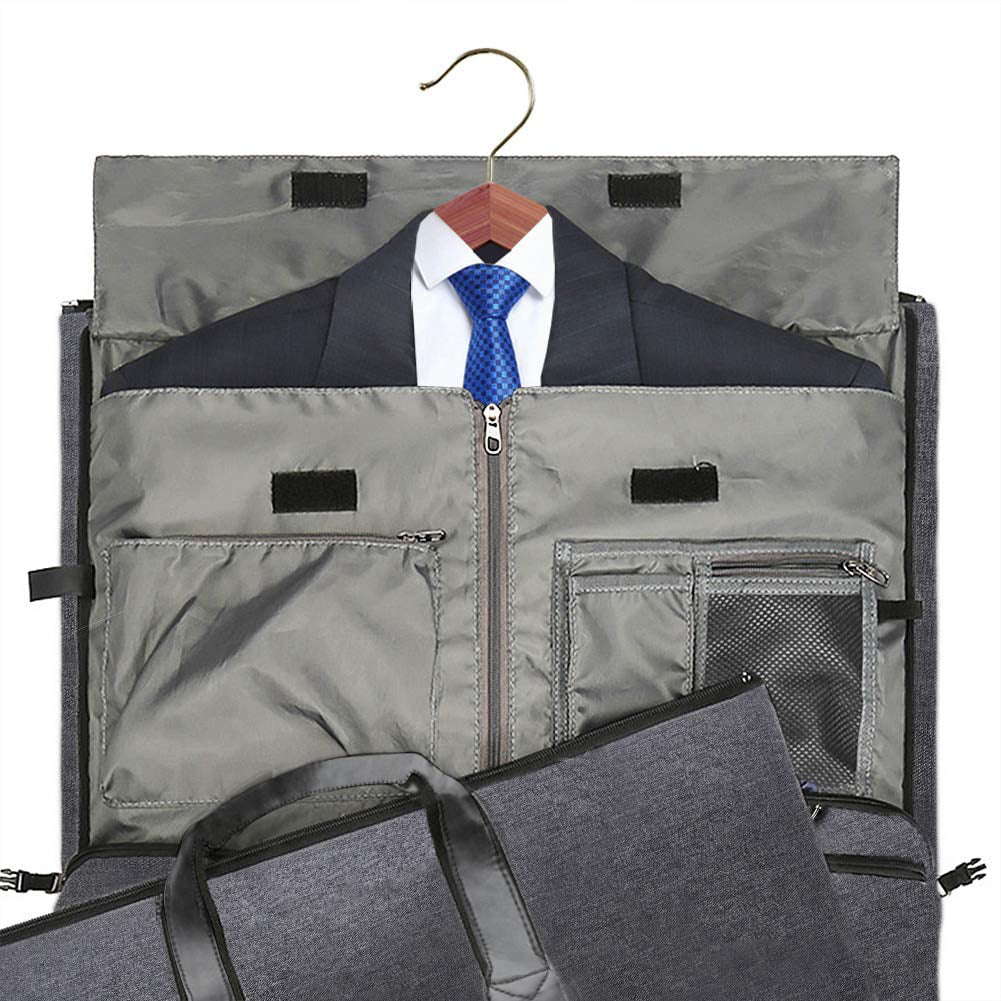  Modoker Carry On Garment Bags for Business Travel, Suit Bag  with Shoulder Strap for Men Women - 2 in 1 Hanging Garment Bag Suit  Carrier, Black