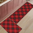 thumbnail image 2 of Mat Floor Carpet - Runner Rug Set of 2 - Plaid Doormat, Classic English Tartan Plaid Cells Stripes Scottish Geometric Traditional Door Mats for Kitchen Grill Baths Tub Living Room, 2 of 6