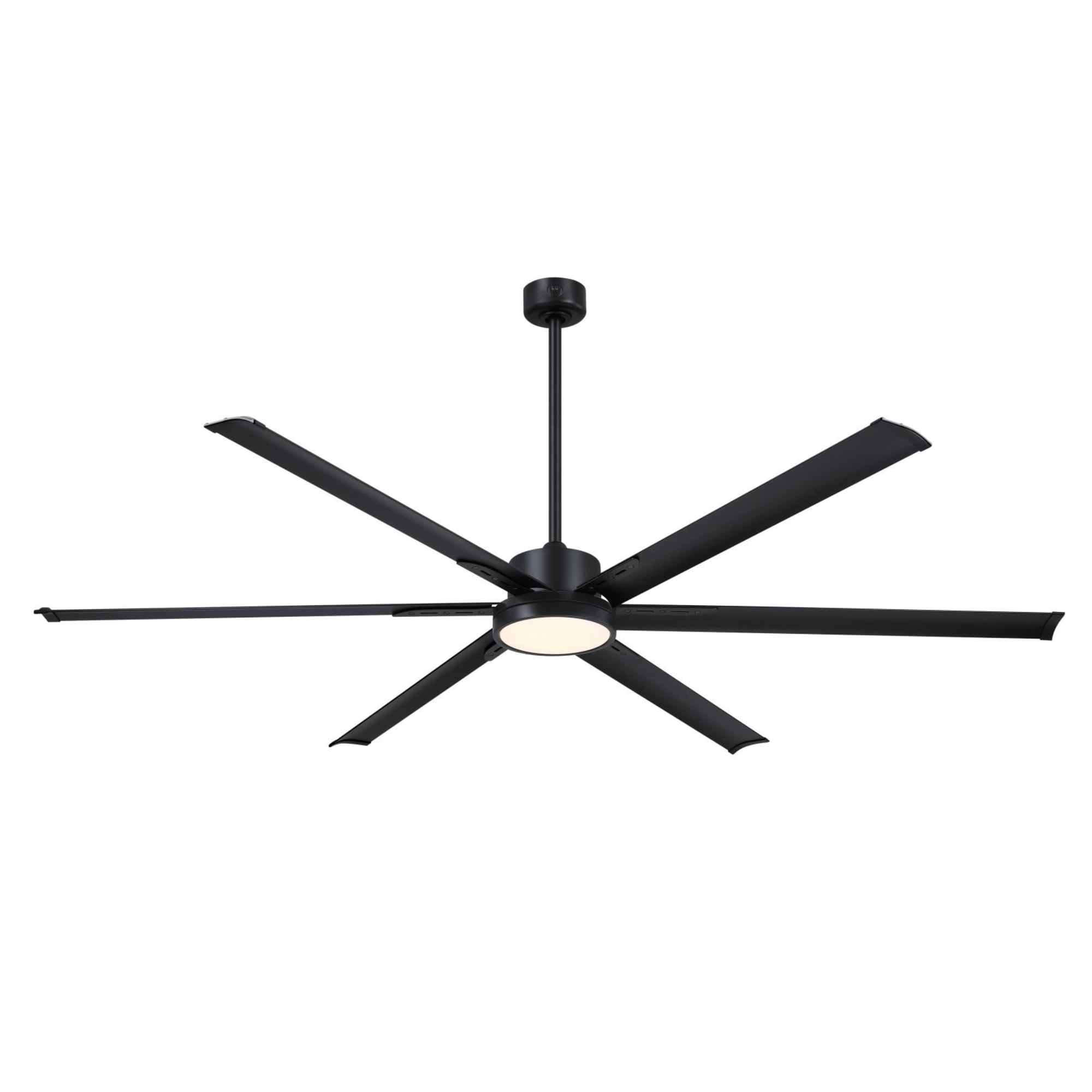 Westinghouse Lighting Hudson Yards 80-Inch Industrial-Style Indoor/Outdoor 6-Blade Matte Black Ceiling Fan, Dimmable LED Light Fixture with Opal Frosted Glass, Remote Control Included, DC Motor