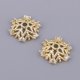 thumbnail image 4 of 2 piezas de dijes espaciadores de cuentas de flores con diamantes de imitación chapados en oro Copo de nieve 10x4mm, 4 of 9