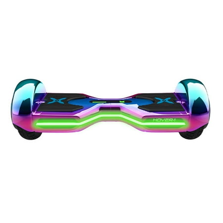 Hover-1 Eclipse Hoverboard with 8 in Wheels  Ultrabright Customizable LED Headlights  Built-In Bluetooth Speaker  4-Hour Charge Time  7 MPH Max Speed - Iridescent