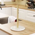 thumbnail image 6 of kes paper towel holder marble unique countertop stand modern brushed brass, 6 of 10