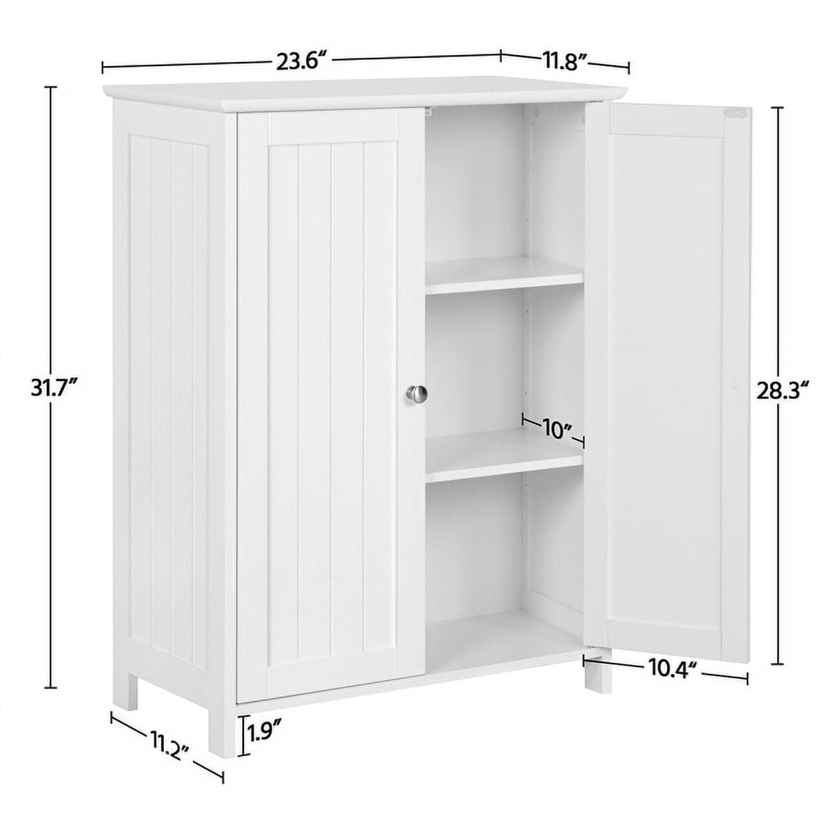 Renwick Bathroom Wall Cabinet with Double Doors Wall Mounted Medicine Cabinet Hanging Organizer White
