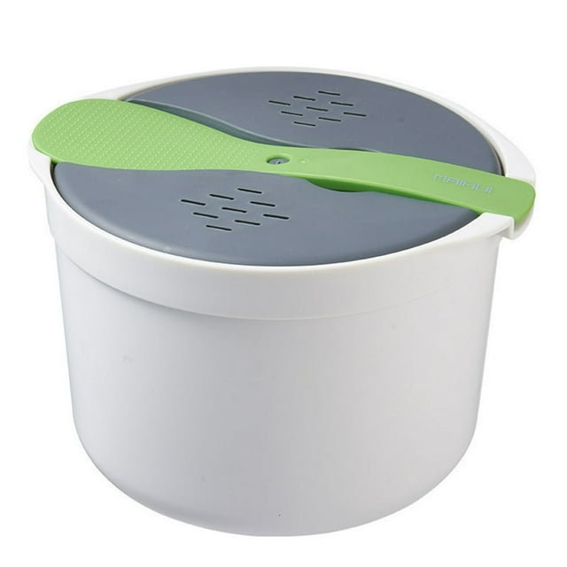2L Microwave Rice Cooker Case Multifunctional Cookware Steamer with Strainer Lid for Home Kitchen Cooking
