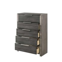 ACME Casimiro Transitional Wood 5-Drawer Rectangular Chest in Gray