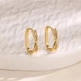 thumbnail image 4 of NICKSUN Small Hoop Dangle Earrings for Women, Trendy Dainty Wheat Weaving Irregular Geometric Stud Earrings Fashion Jewelry Gift, 4 of 17