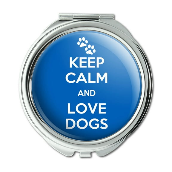 Keep Calm And Love Dogs Paw Prints Compact Purse Mirror