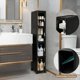 thumbnail image 3 of Gabinete de almacenamiento estrecho delgado con ruedas móviles, organizador de baño alto para espacios pequeños, 2 niveles blanco, 3 of 7