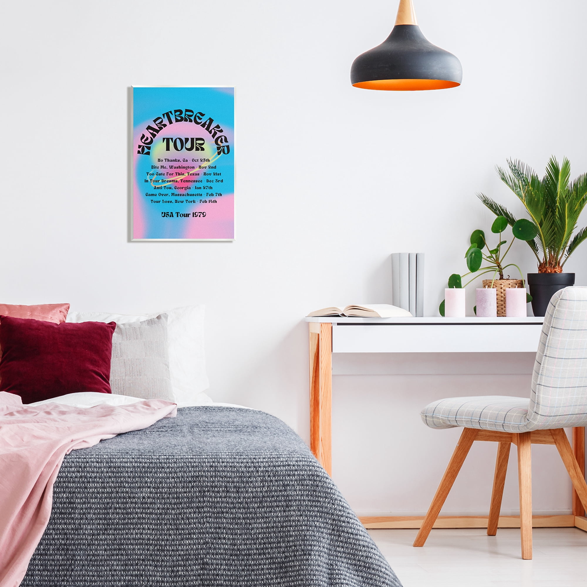 Stupell Industries Vintage Heartbreak Tour Typography Painting Unframed Art Print Wall Art, 13 x 19